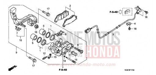 ETRIER DE FREIN ARRIERE (VFR1200F) VFR1200FA de 2010